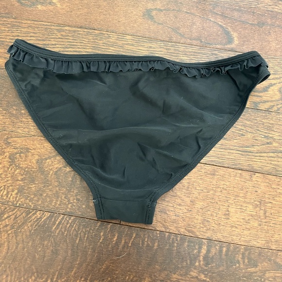 Xhilaration black bathingsuit bikini bottom with frill around - Picture 3 of 5